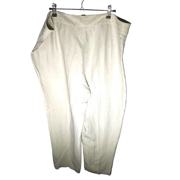 Eileen Fisher Women's Ivory  Linen Silk Trousers Size XL - Picture 2 of 10